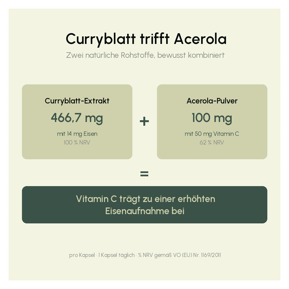 Pflanzliches Eisen plus Vitamin C