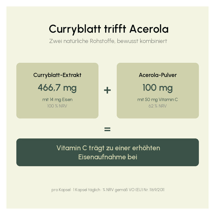 Pflanzliches Eisen plus Vitamin C