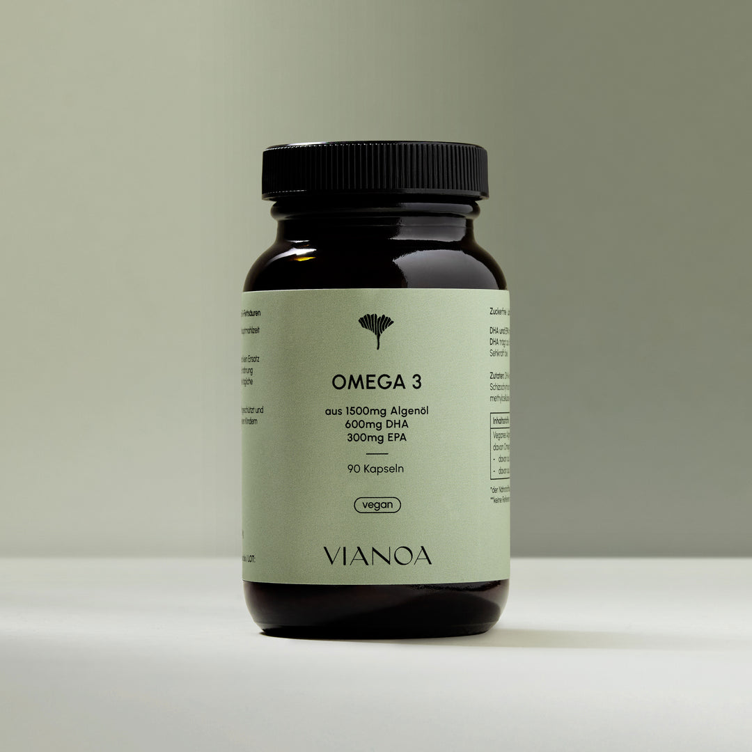 VIANOA Omega 3 vegane Kapseln aus 1500mg Algenöl mit 600mg DHA und 300mg EPA
