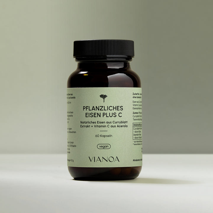 VIANOA Pflanzliches Eisen plus Vitamin C vegane Kapseln