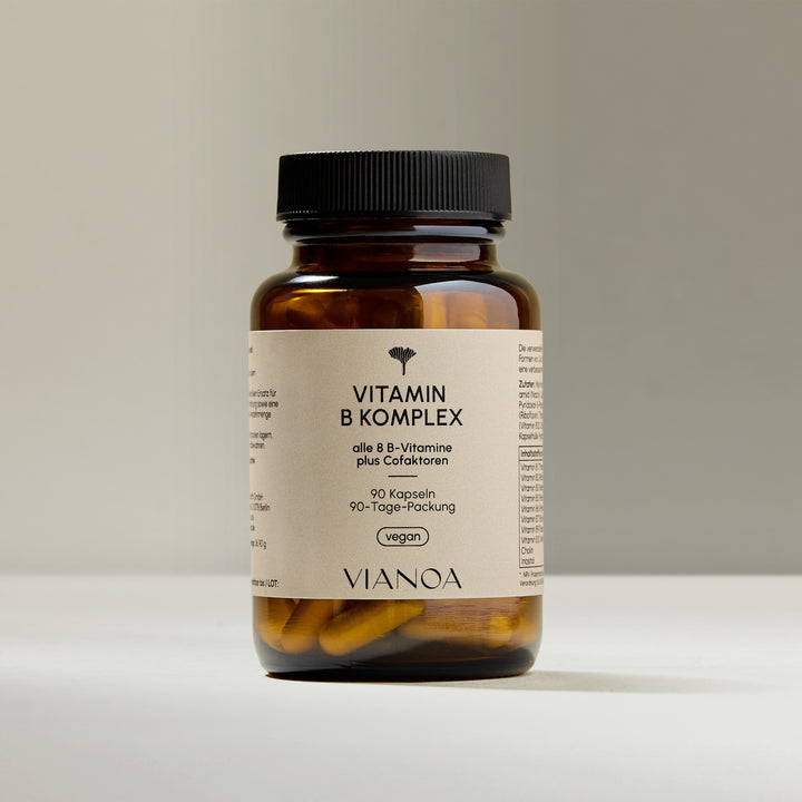 VIANOA Vitamin B Komplex vegane Kapseln mit 8 B-Vitaminen plus Cofaktoren