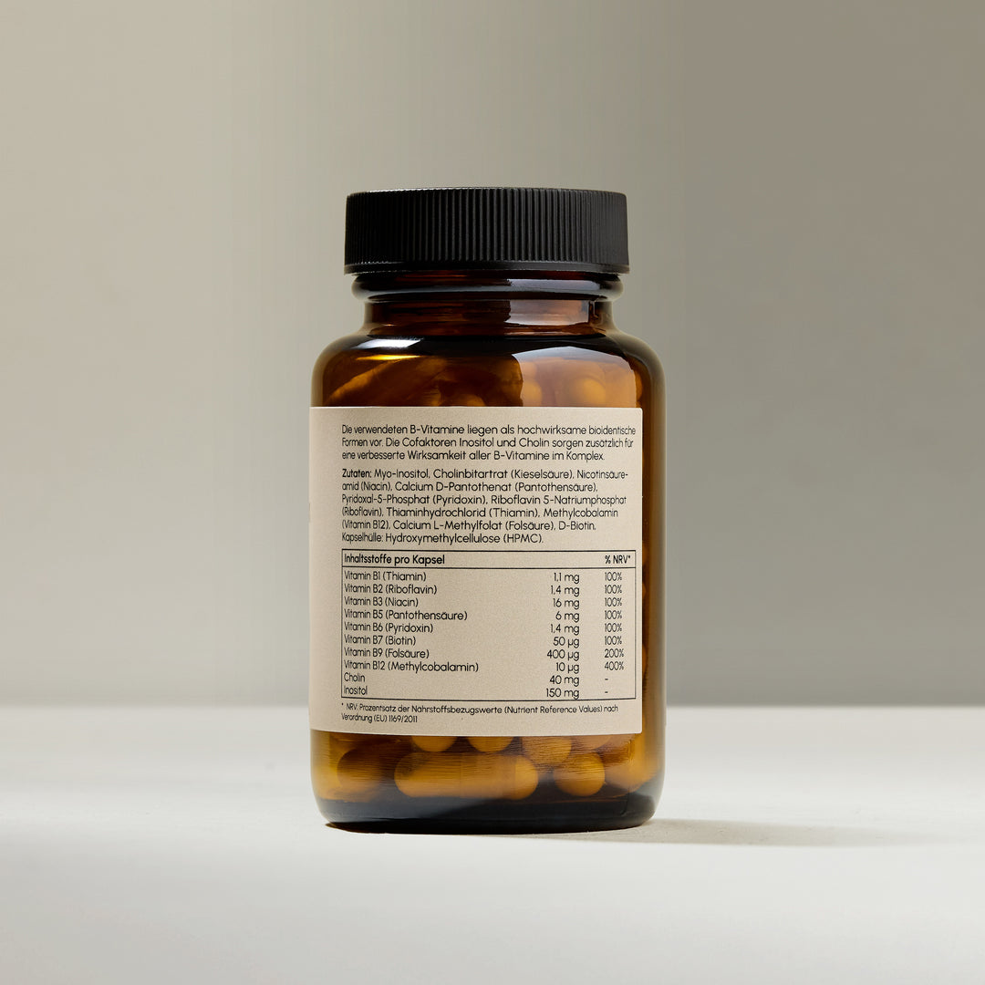 Nährwerttabelle der VIANOA Vitamin B Komplex Kapseln mit 8 B-Vitaminen