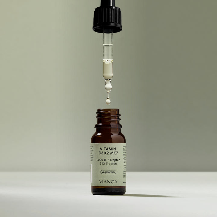 VIANOA Vitamin D3 K2 Mk7 Tropfen mit Pipette