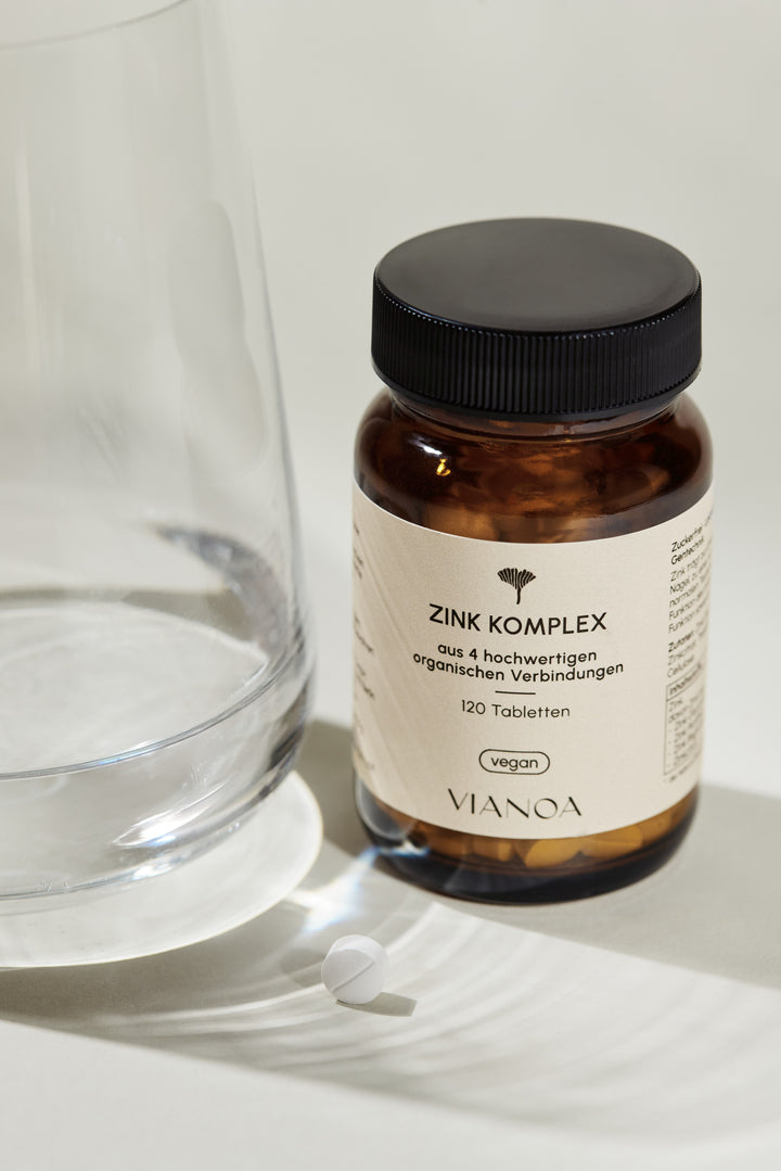 VIANOA Zink Komplex Tabletten mit Glas